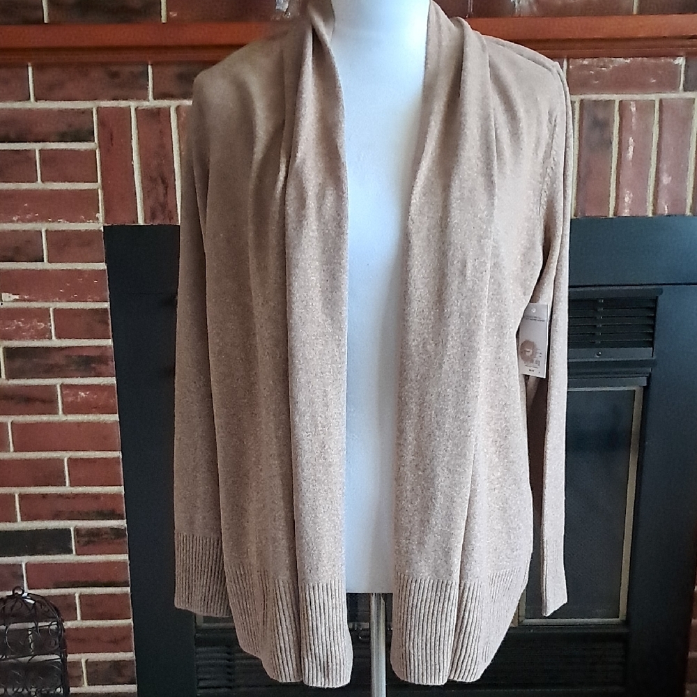 Croft & Barrow Tan Open Cardigan NWT